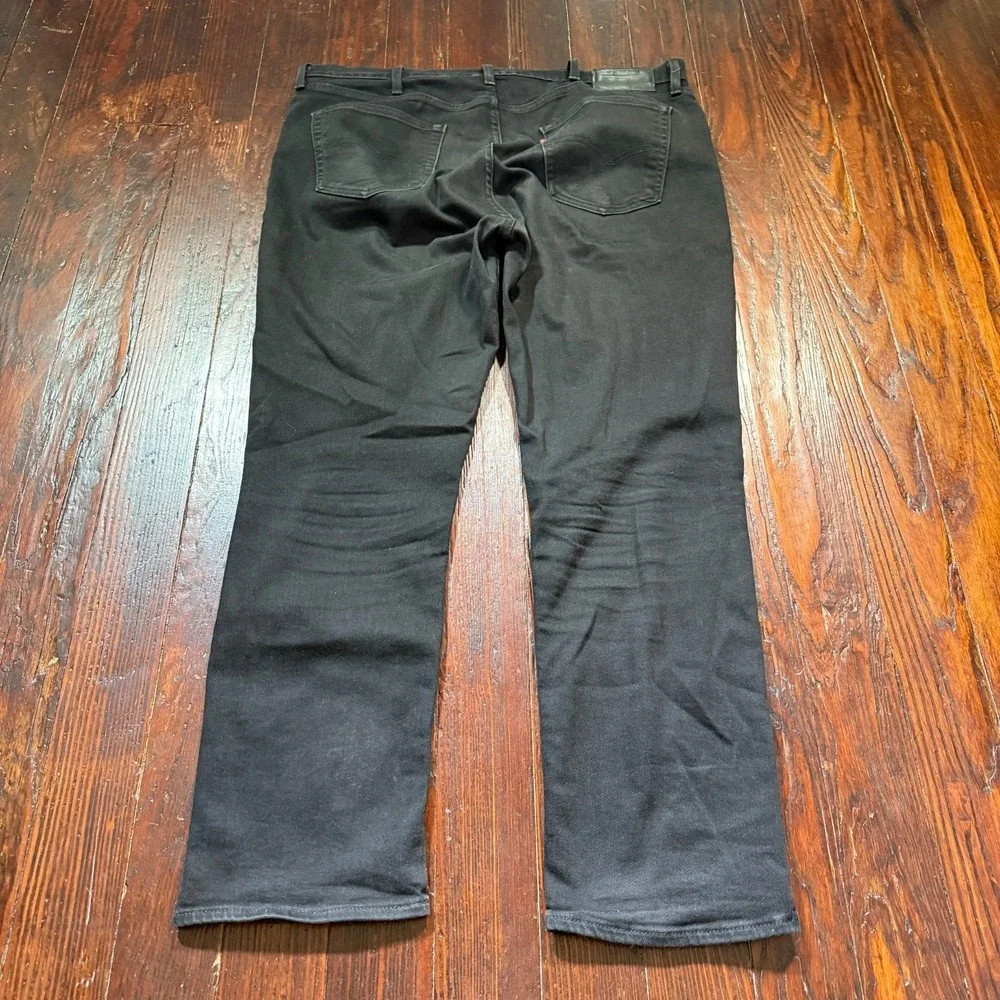 Levis 511 Premium Jeans Mens 42x32 Black Slim Straight Leg Stretch Biker‎ Goth